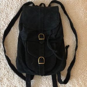 Black Suede Custom Made Backpack